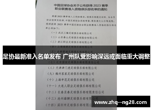 足协最新准入名单发布 广州队受影响深远或面临重大调整 足协最新准入名单发布 广州队受影响深远或面临重大调整